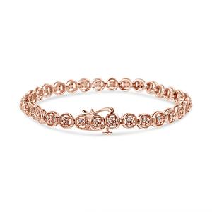 Haus of Brilliance Rose Gold over Silver Diamond Tennis Bracelet alternate view
