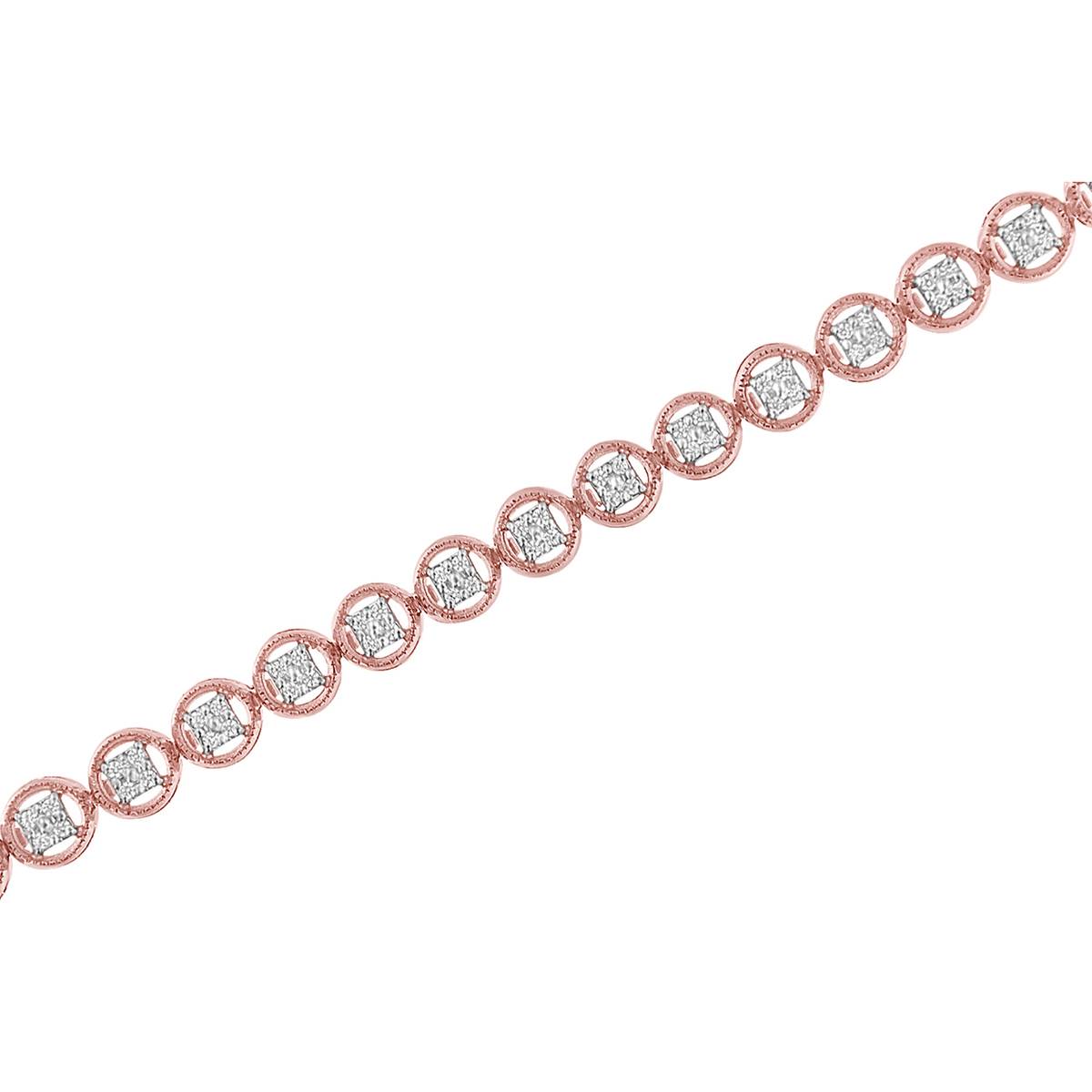 Haus Of Brilliance Rose Gold Over Silver Diamond Tennis Bracelet