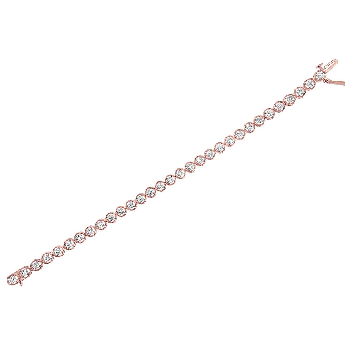 Haus Of Brilliance Rose Gold Over Silver Diamond Tennis Bracelet