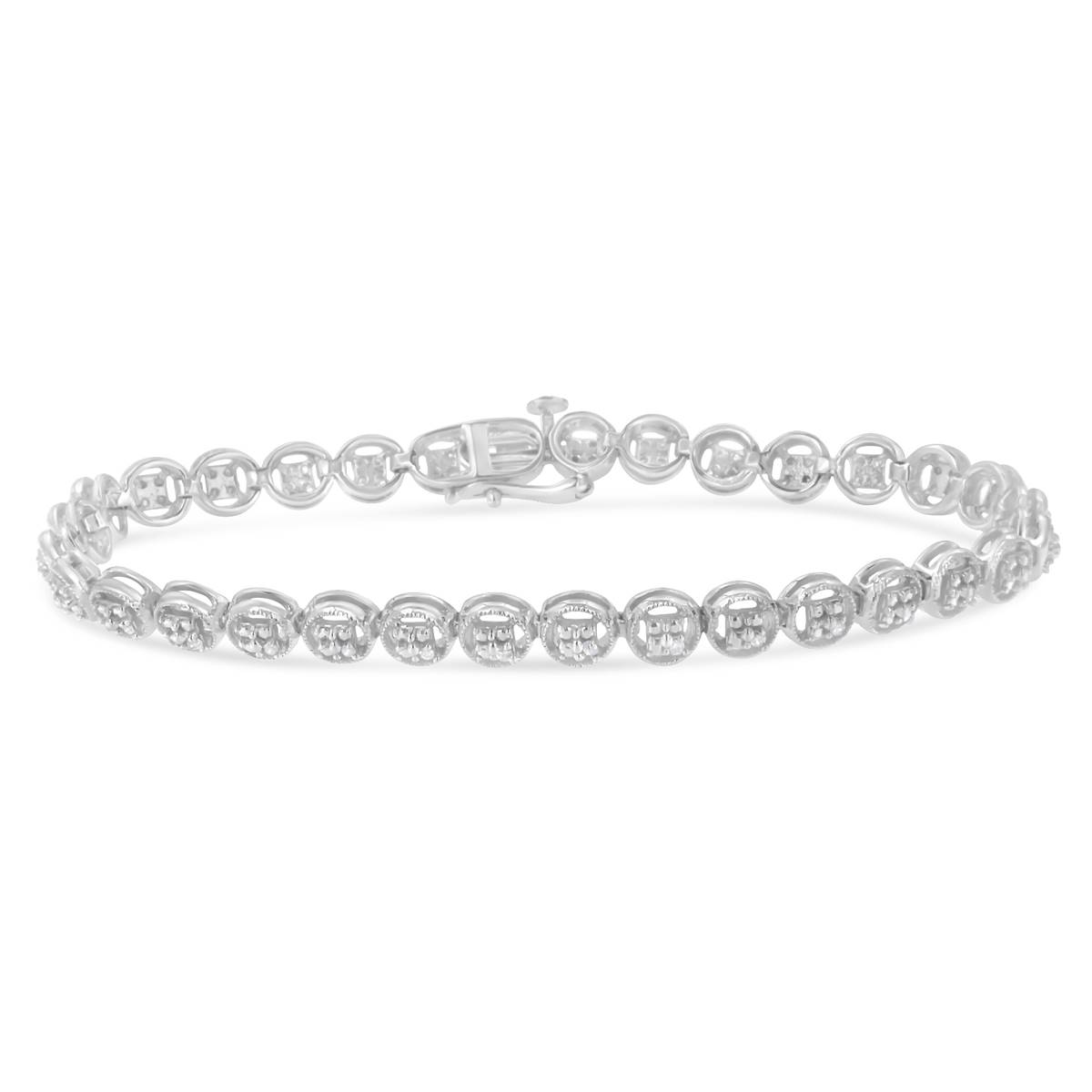 Diamond Classics(tm) Sterling Silver Diamond Circle Link Bracelet