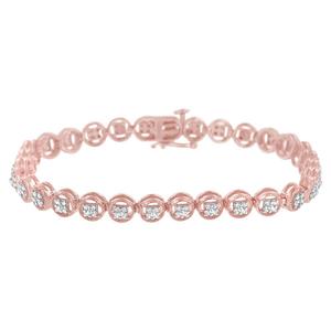 Haus of Brilliance 14kt. Rose Gold Plated Diamond Link Bracelet