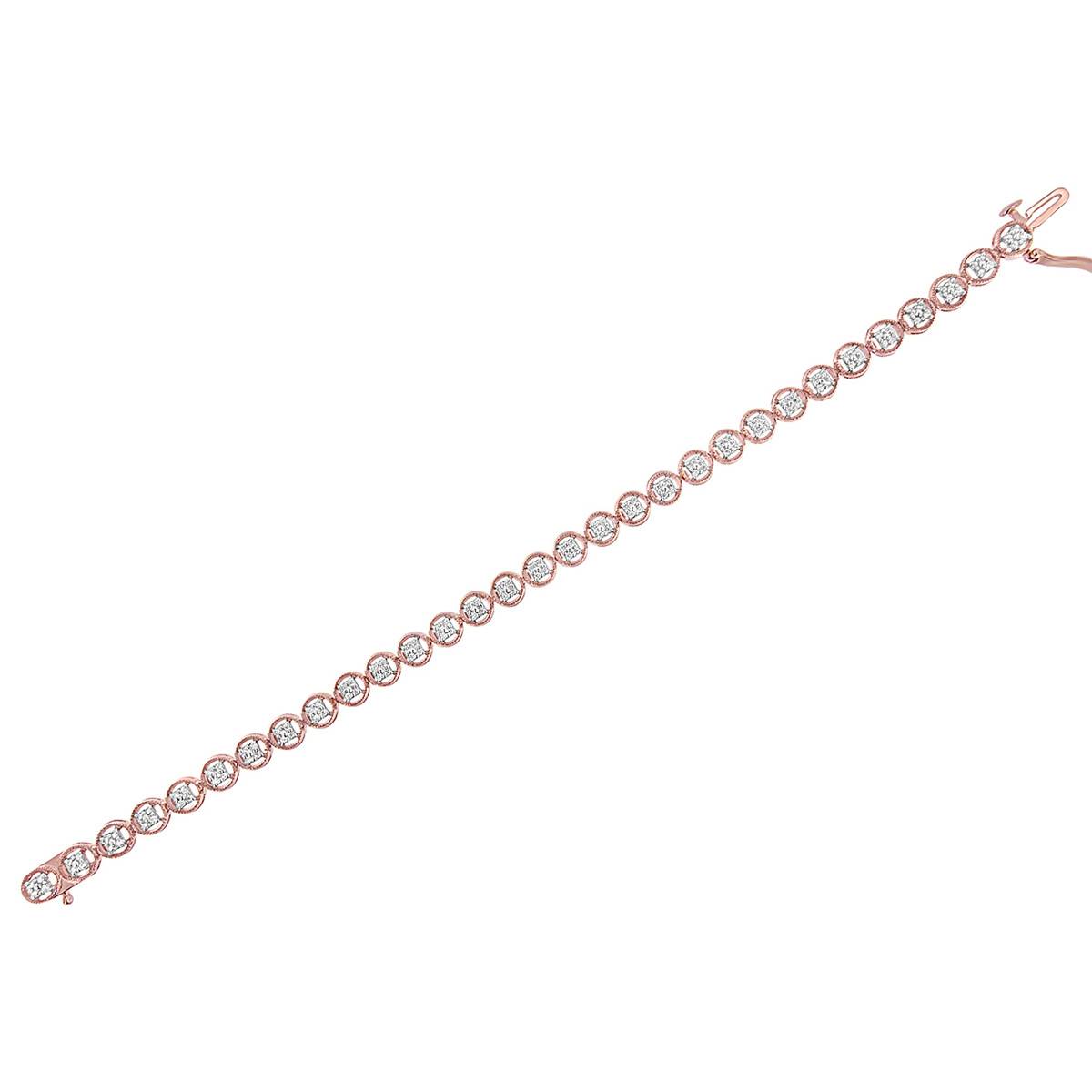 Haus Of Brilliance 14kt. Rose Gold Plated Diamond Link Bracelet