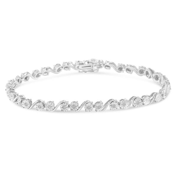 Diamond Classics(tm) Silver 1/10ctw.  Diamond Link Bracelet alternate view