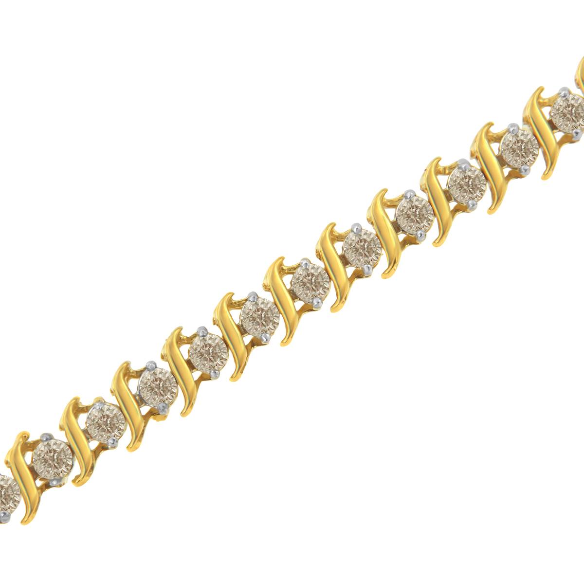 Haus Of Brilliance 10kt. Yellow Gold Wave Bracelet