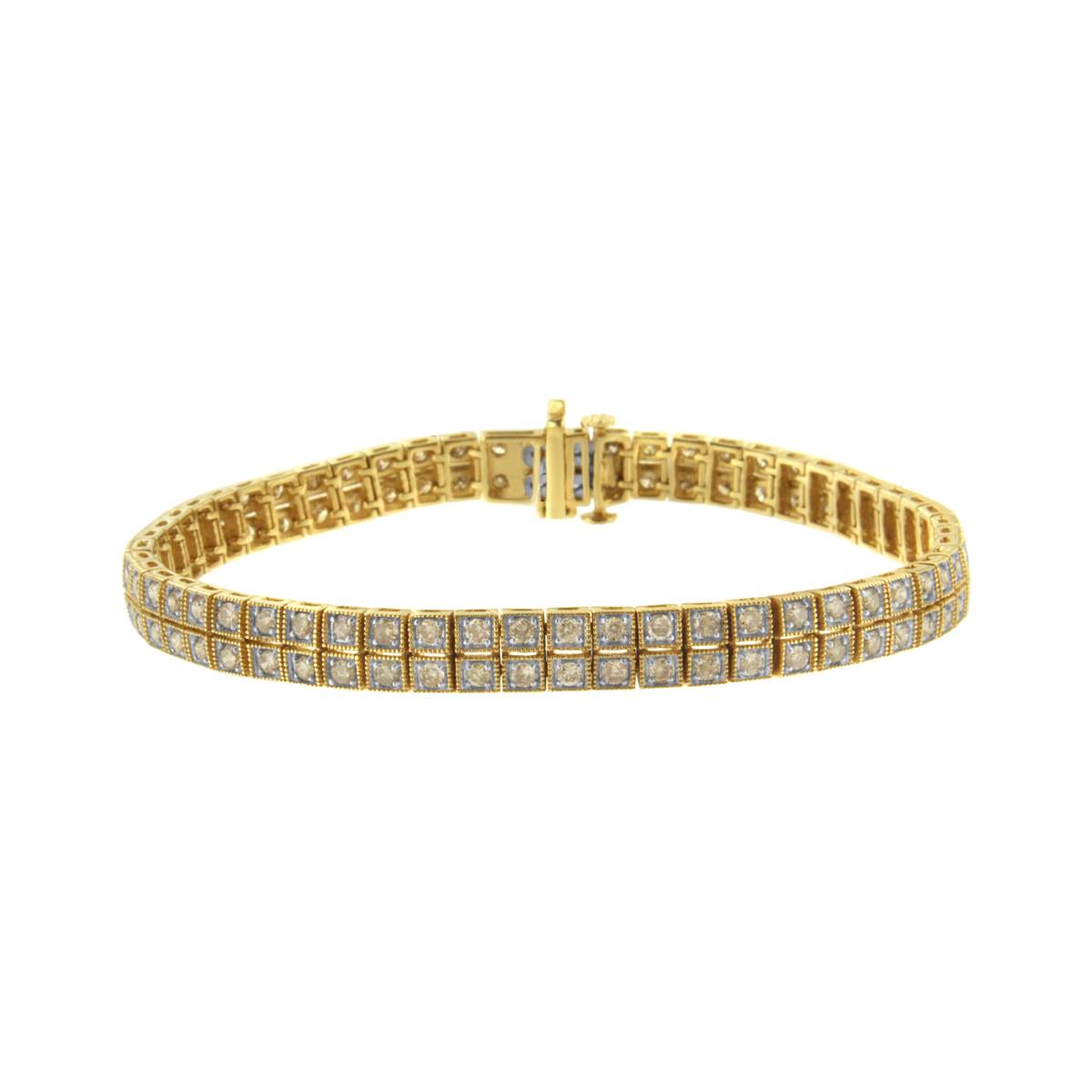 Haus Of Brilliance 10kt. Yellow Gold 3.0ctw. Tennis Bracelet