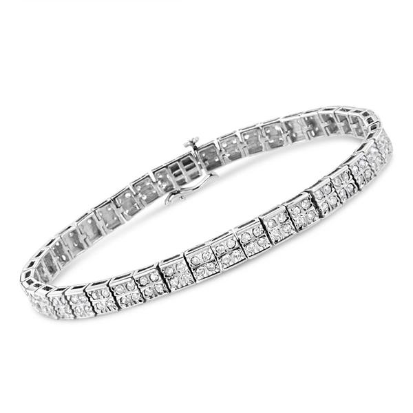 Haus of Brilliance  2.0ctw. Diamond 4 Stone Box Link Bracelet alternate view