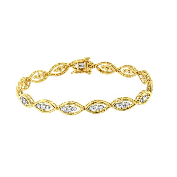 Haus of Brilliance 10kt. Yellow Gold Diamond Link Bracelet