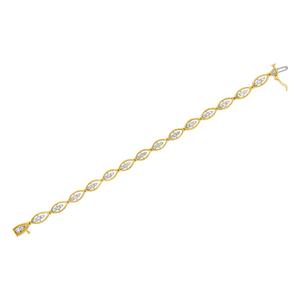 Haus of Brilliance 10kt. Yellow Gold Diamond Link Bracelet alternate view