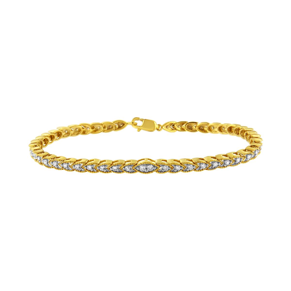 Haus Of Brilliance 10kt. Yellow Gold Pear Shape Bracelet