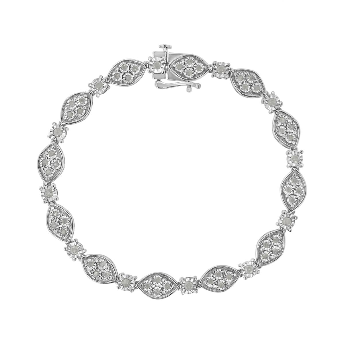 Haus Of Brilliance Sterling Silver Diamond Pear Bracelet