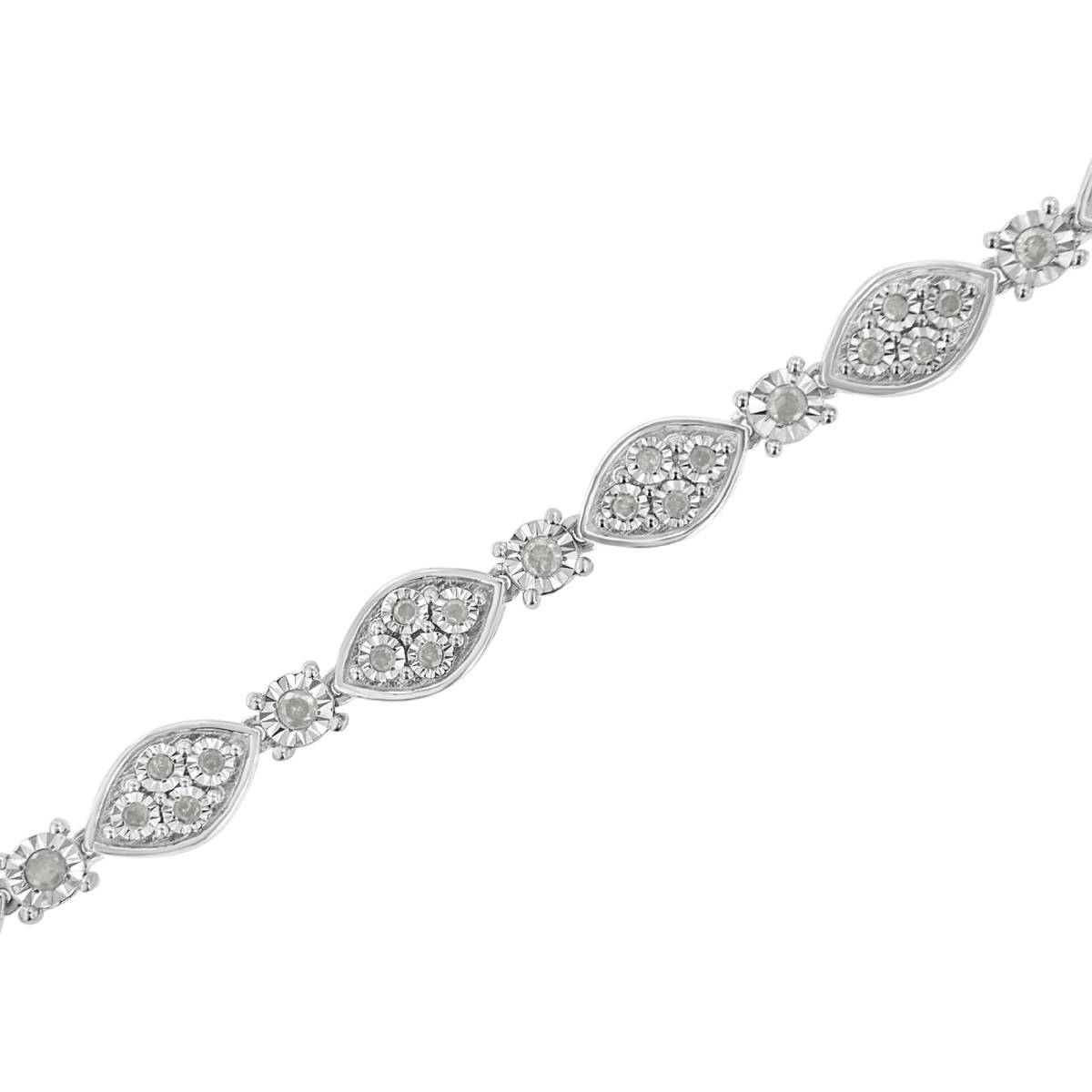 Haus Of Brilliance Sterling Silver Diamond Pear Bracelet