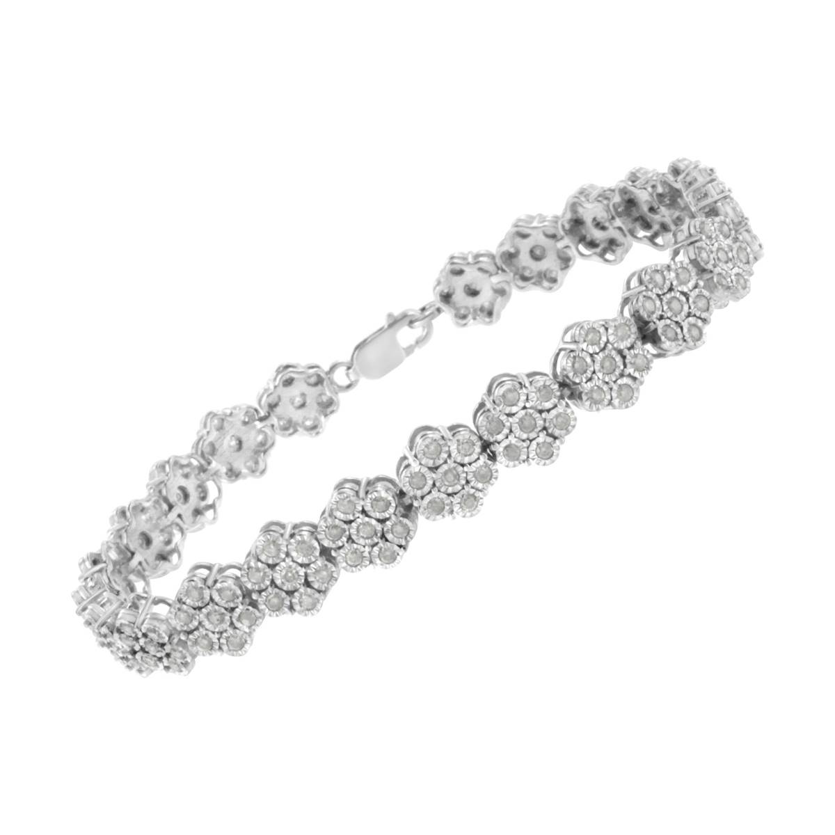 Haus Of Brilliance 2.0ctw. 7 Stone Diamond Floral Link Bracelet