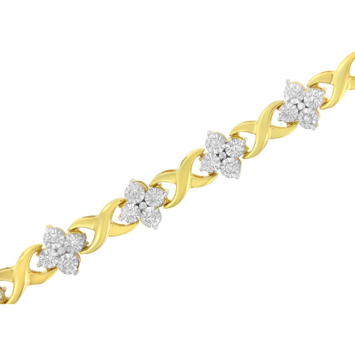 Haus Of Brilliance 10kt. Yellow Gold 4-Leaf Clover Bracelet