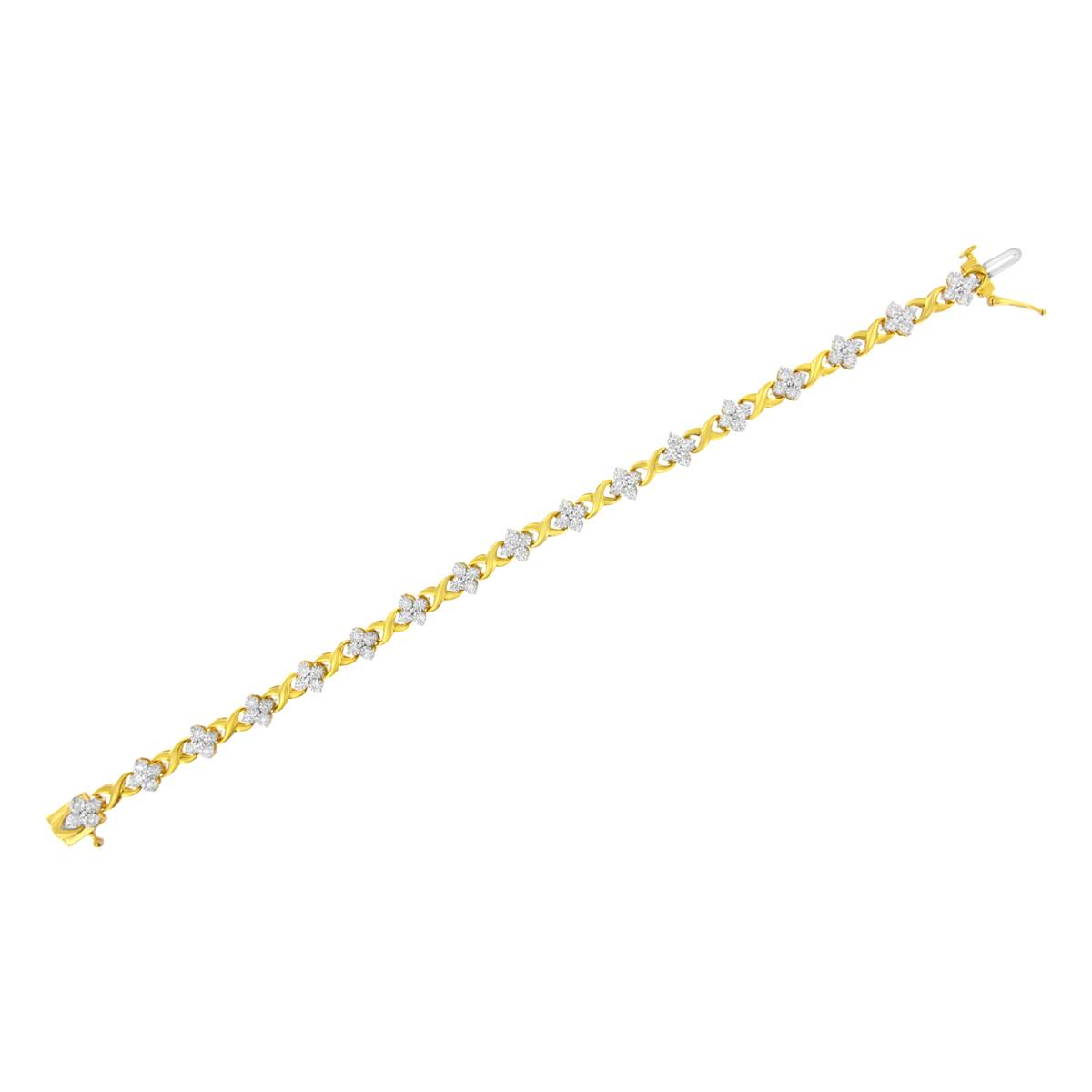 Haus Of Brilliance 10kt. Yellow Gold 4-Leaf Clover Bracelet