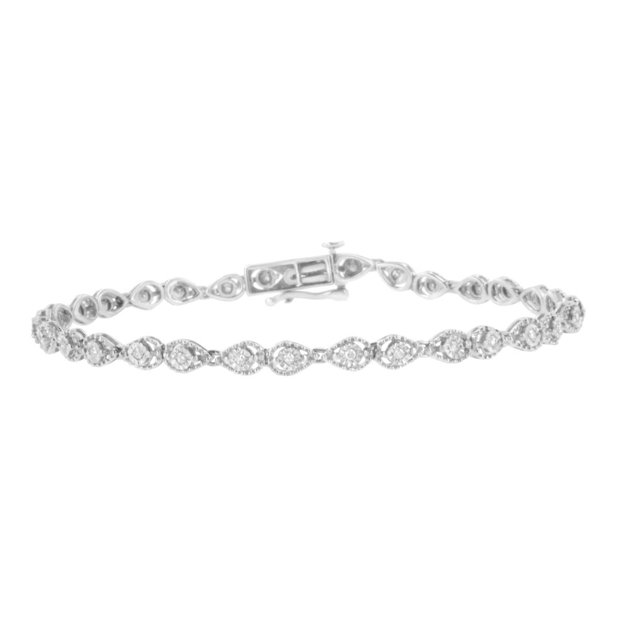 Haus Of Brilliance Sterling Silver Diamond Link Bracelet