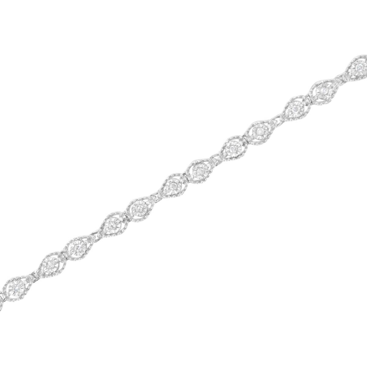 Haus Of Brilliance Sterling Silver Diamond Link Bracelet