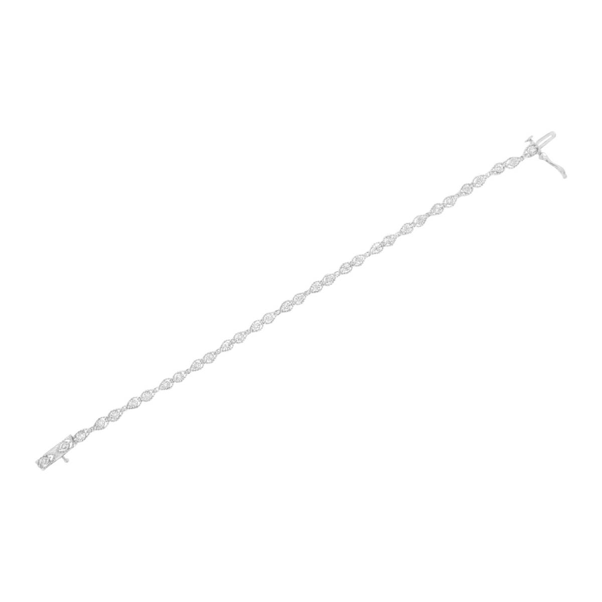 Haus Of Brilliance Sterling Silver Diamond Link Bracelet