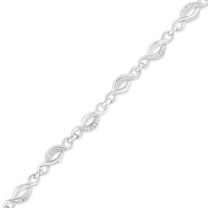 Haus of Brilliance Diamond Accent Curved Spiral Link Bracelet alternate view