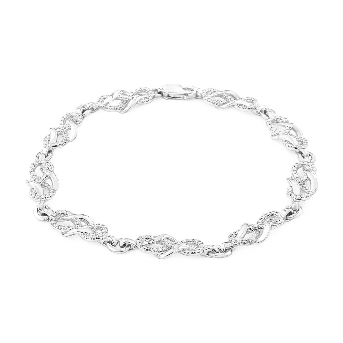 Haus Of Brilliance Diamond Accent Infinity Weave Link Bracelet