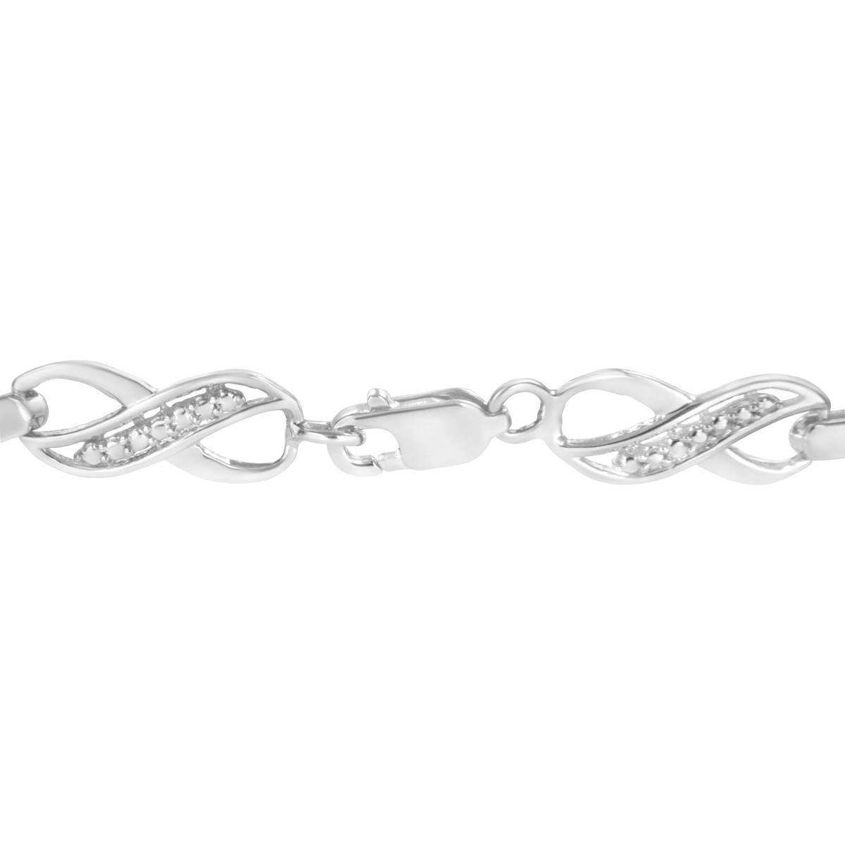 Haus Of Brilliance Sterling Silver Diamond Infinity Link Bracelet