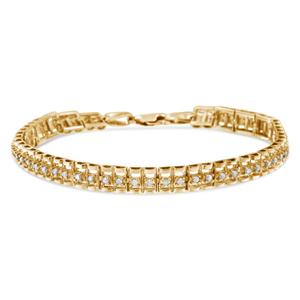 Haus of Brilliance Yellow Gold Diamond Link Tennis Bracelet alternate view