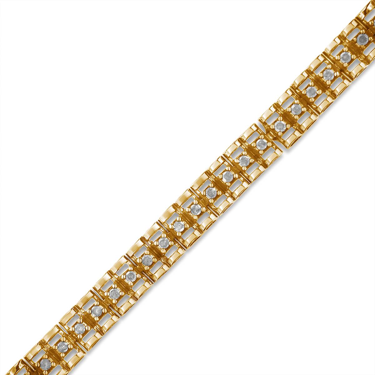 Haus Of Brilliance Yellow Gold Diamond Link Tennis Bracelet