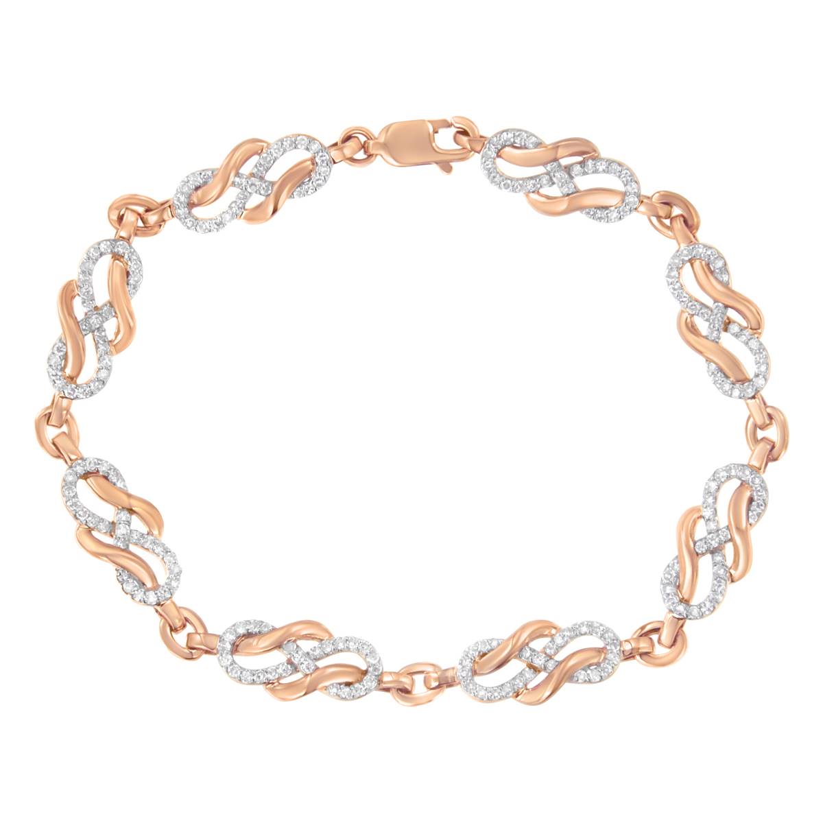 Haus Of Brilliance 10kt. Rose Gold 1ct. Diamond Infinity Bracelet