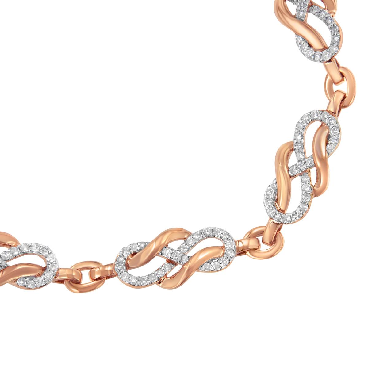 Haus Of Brilliance 10kt. Rose Gold 1ct. Diamond Infinity Bracelet