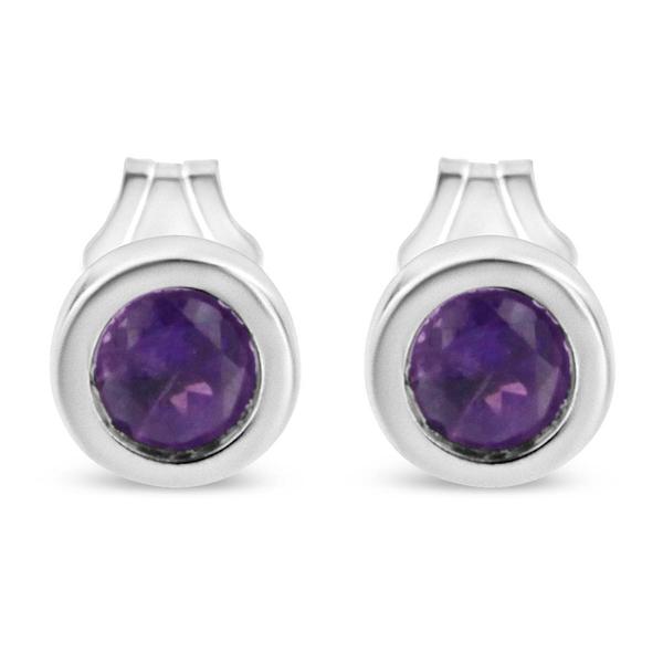 Haus of Brilliance Sterling Silver & Amethyst Stud Earrings