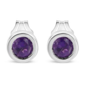Haus of Brilliance Sterling Silver & Amethyst Stud Earrings