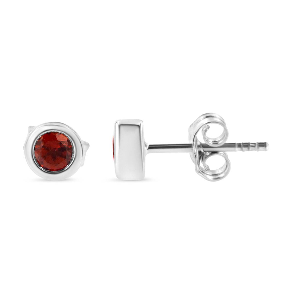 Haus Of Brilliance Sterling Silver & Created Ruby Stud Earrings