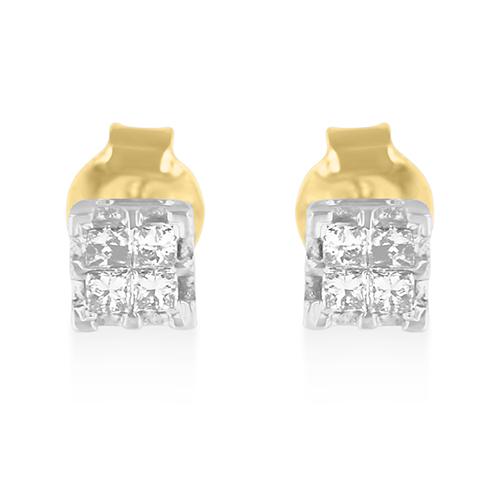 Diamond Classics(tm) 10kt. Princess Diamond Quad Stud Earrings