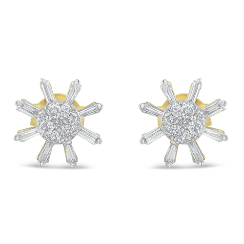 Diamond Classics(tm) 10kt. Sunburst Diamond Stud Earrings