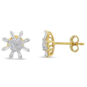 Diamond Classics(tm) 10kt. Sunburst Diamond Stud Earrings alternate view