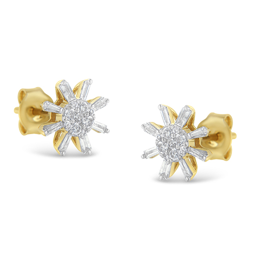 Diamond Classics(tm) 10kt. Sunburst Diamond Stud Earrings