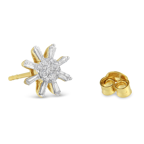 Diamond Classics(tm) 10kt. Sunburst Diamond Stud Earrings