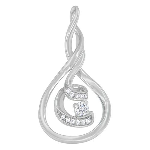 Espira White Gold 1/8ctw. Layered Spiral Pendant Necklace alternate view