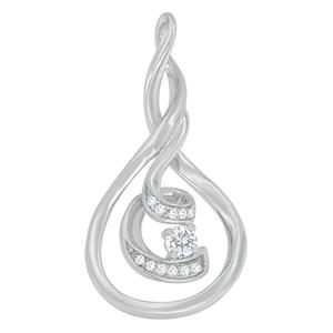 Espira White Gold 1/8ctw. Layered Spiral Pendant Necklace alternate view