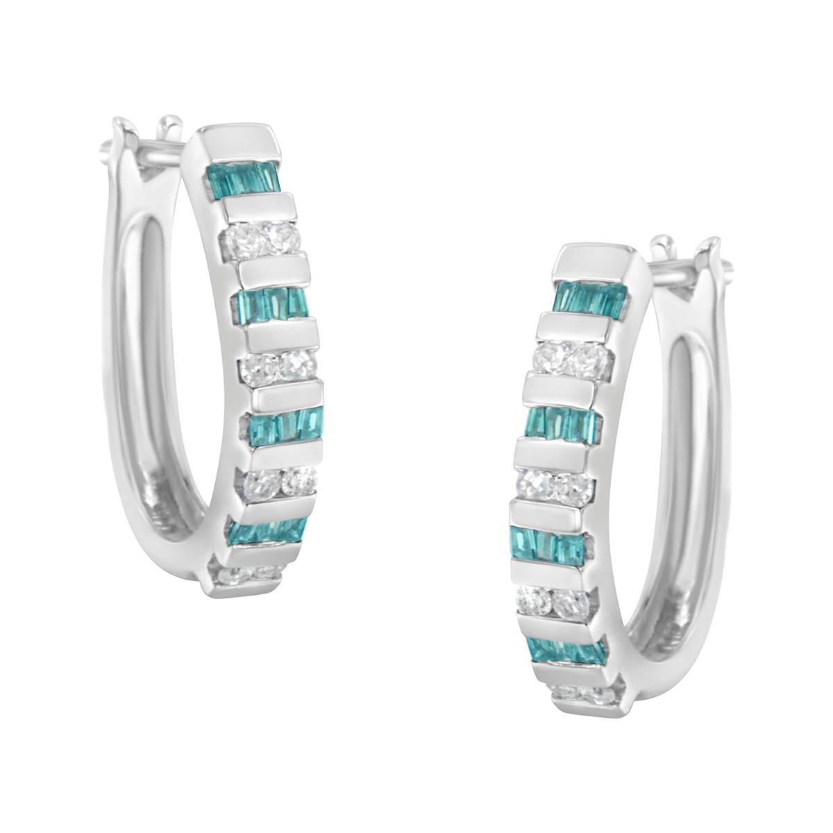 Diamond Classics(tm) 10kt. White Gold Diamond Hoop Earrings