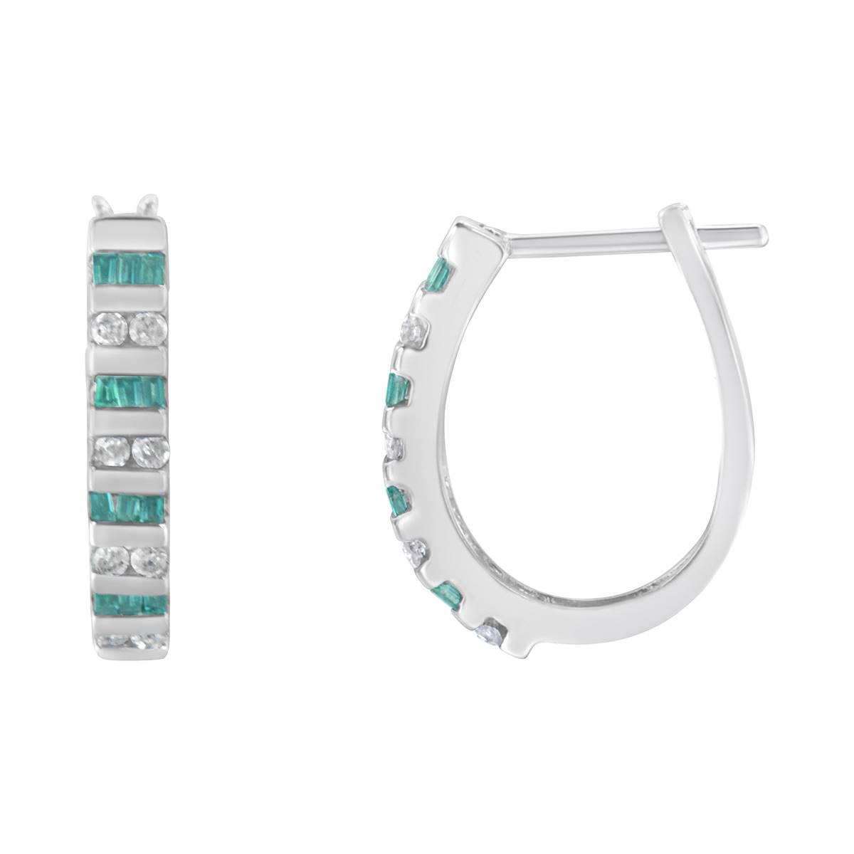 Diamond Classics(tm) 10kt. White Gold Diamond Hoop Earrings