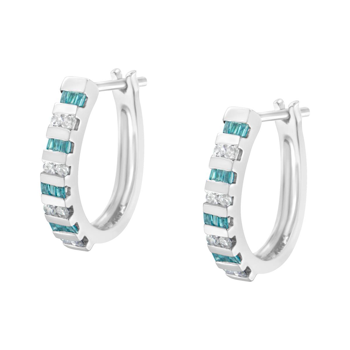 Diamond Classics(tm) 10kt. White Gold Diamond Hoop Earrings