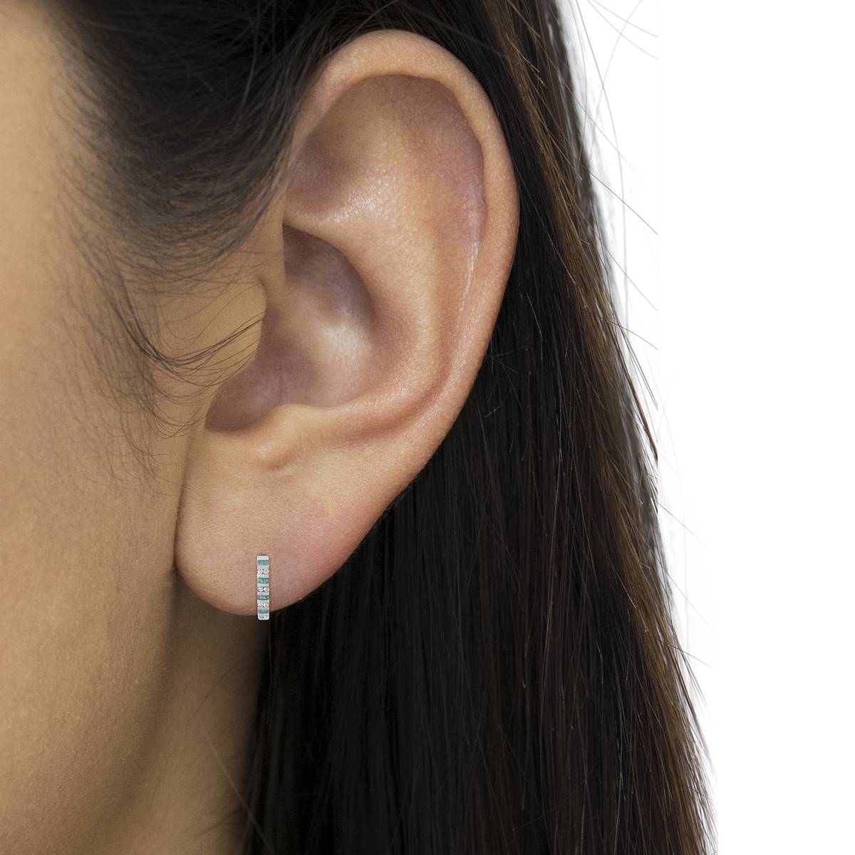 Diamond Classics(tm) 10kt. White Gold Diamond Hoop Earrings
