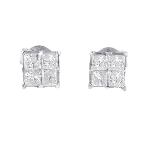 Diamond Classics(tm) 10kt. Diamond Square Stud Earrings