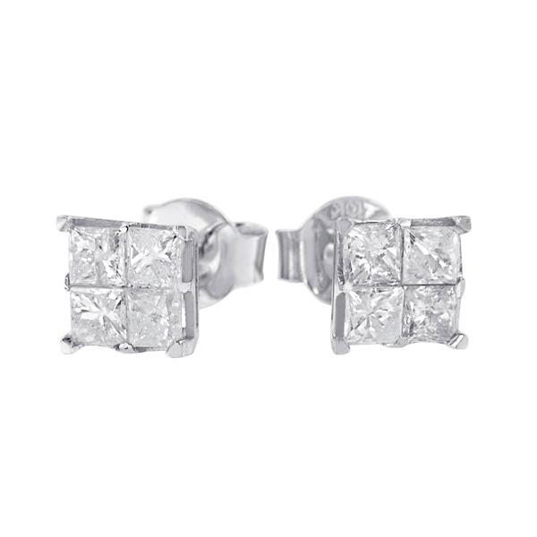 Diamond Classics(tm) 10kt. Diamond Square Stud Earrings alternate view