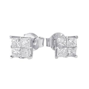 Diamond Classics(tm) 10kt. Diamond Square Stud Earrings alternate view
