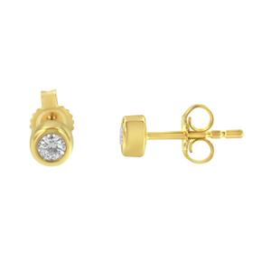 Diamond Classics(tm) Yellow Gold Diamond Bezel Stud Earrings alternate view