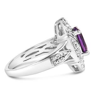 Haus of Brilliance Sterling Silver Purple Amethyst Statement Ring alternate view