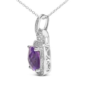 Haus of Brilliance Sterling Silver Purple Amethyst Pendant alternate view