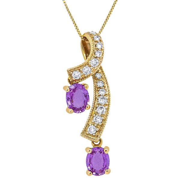 Haus of Brilliance 14kt. Yellow Gold Purple Sapphire Pendant
