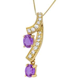 Haus of Brilliance 14kt. Yellow Gold Purple Sapphire Pendant alternate view